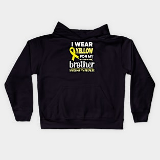 I Wear Yellow For My Brother Kids Hoodie